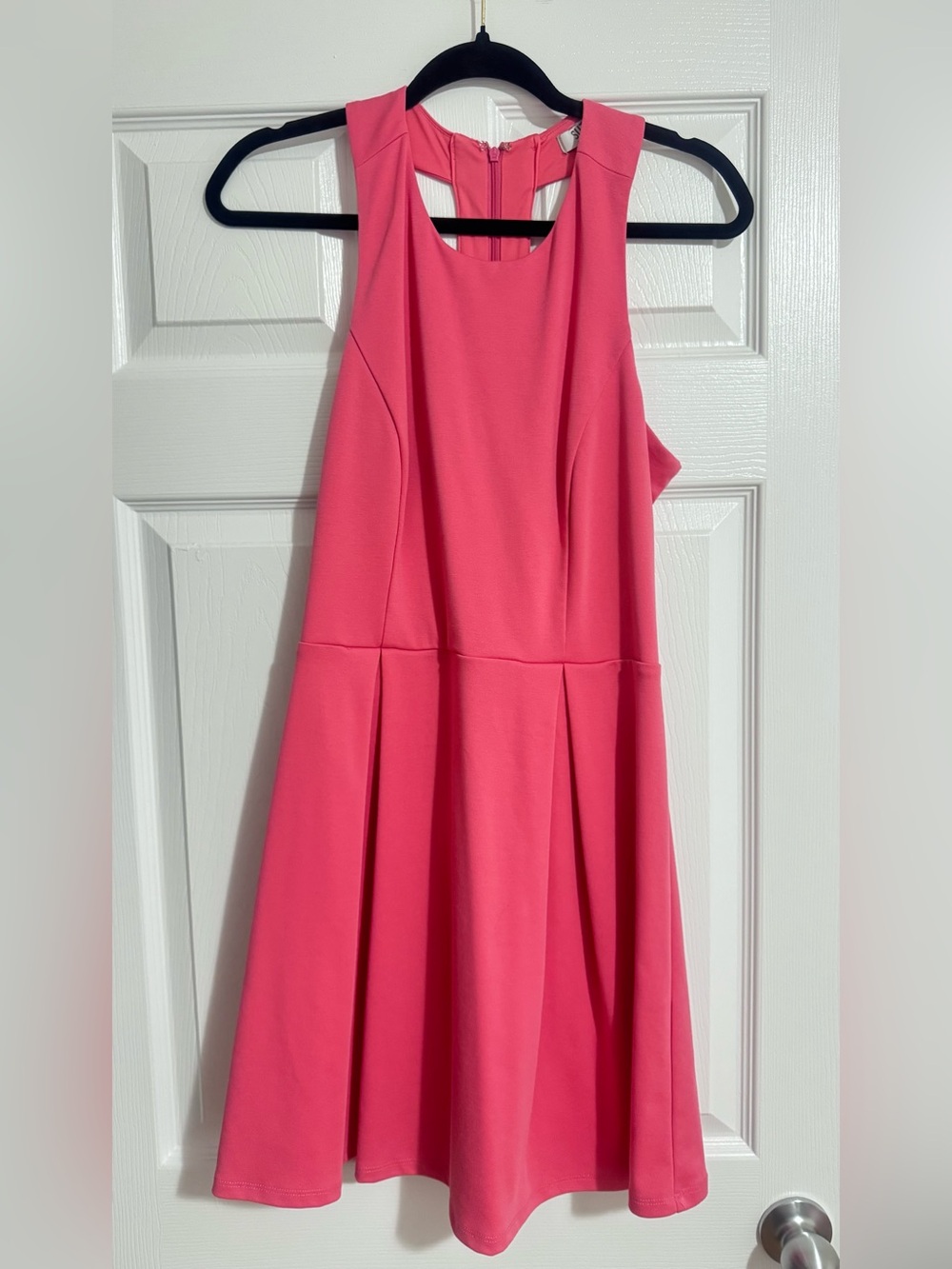 Suzy Shier Hot Pink Sleeveless Fit-and-Flare Mini Dress